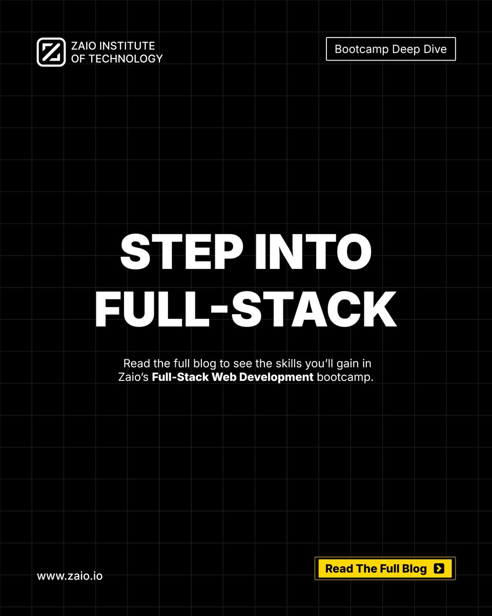 zaiotech's tweet image. Ever wondered what you actually learn in a Full Stack Bootcamp? 👇
Find out how you’ll go from beginner to job-ready in our latest blog.
🔗 zaio.io/blog/what-you-…
#FullStackDeveloper #LearnToCode #WebDevelopment #Zaio #CodingBootcamp