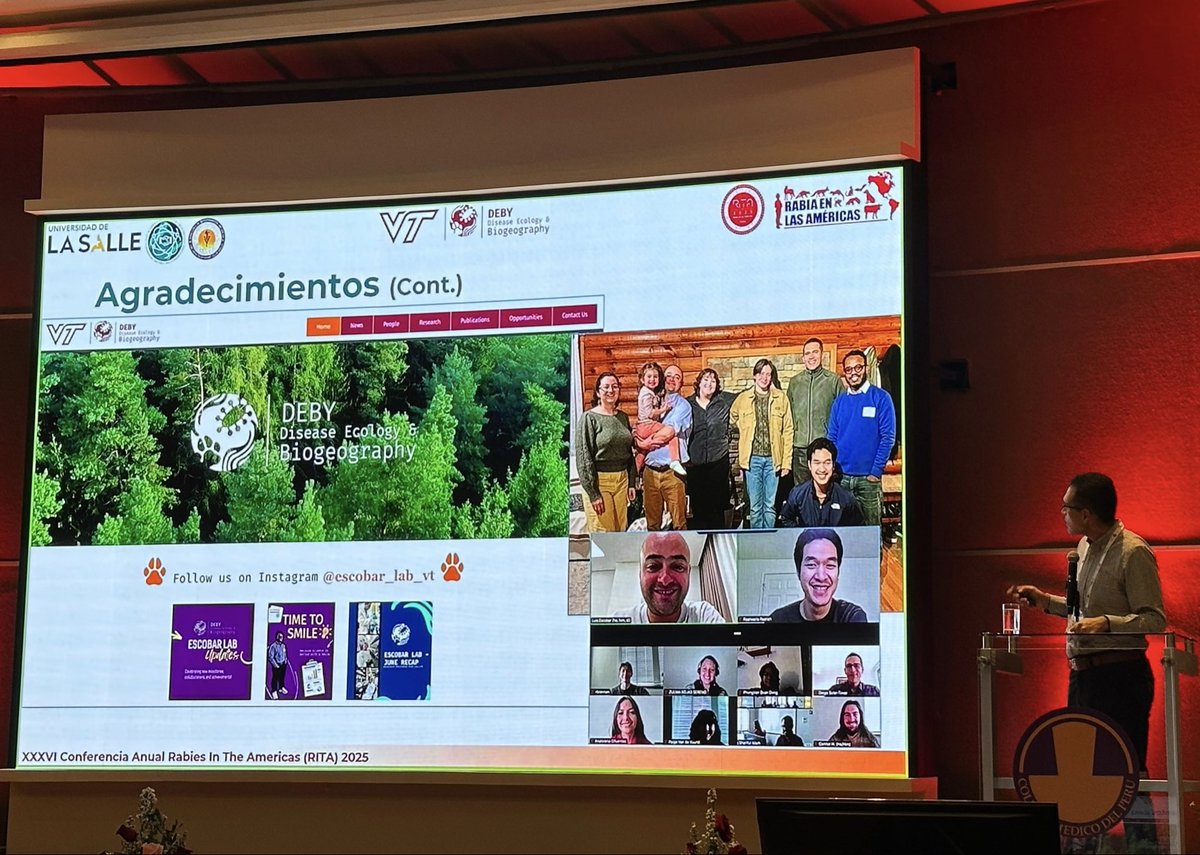 Participación de Diego Soler-Tovar <a href="/dsolert/">Diego Soler-Tovar</a> <a href="/unisalle/">Unisalle</a> en Rabies In The Americas (RITA) 2025 <a href="/ritaperu2025/">RITA PERÚ 2025</a>, Lima, Perú, con una ponencia sobre #ecología y #epidemiología de la #rabia transmitida por #murciélagos #vampiros…
