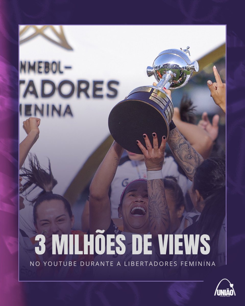 União Corinthians Feminino (@uniaosccpfem) on Twitter photo SUCESSO ABSOLUTO! 📺🚀
Segundo levantamento do <a href="/sccpnumeros/">Timão Números</a>, a campanha do Corinthians na Libertadores Feminina 2025 registrou mais de 3 milhões de visualizações no Youtube, somando as transmissões dos canais CazéTV, Canal Goat, Meu Timão, Xsports e N Sports! ⭐
Com um total de SUCESSO ABSOLUTO! 📺🚀
Segundo levantamento do <a href="/sccpnumeros/">Timão Números</a>, a campanha do Corinthians na Libertadores Feminina 2025 registrou mais de 3 milhões de visualizações no Youtube, somando as transmissões dos canais CazéTV, Canal Goat, Meu Timão, Xsports e N Sports! ⭐
Com um total de