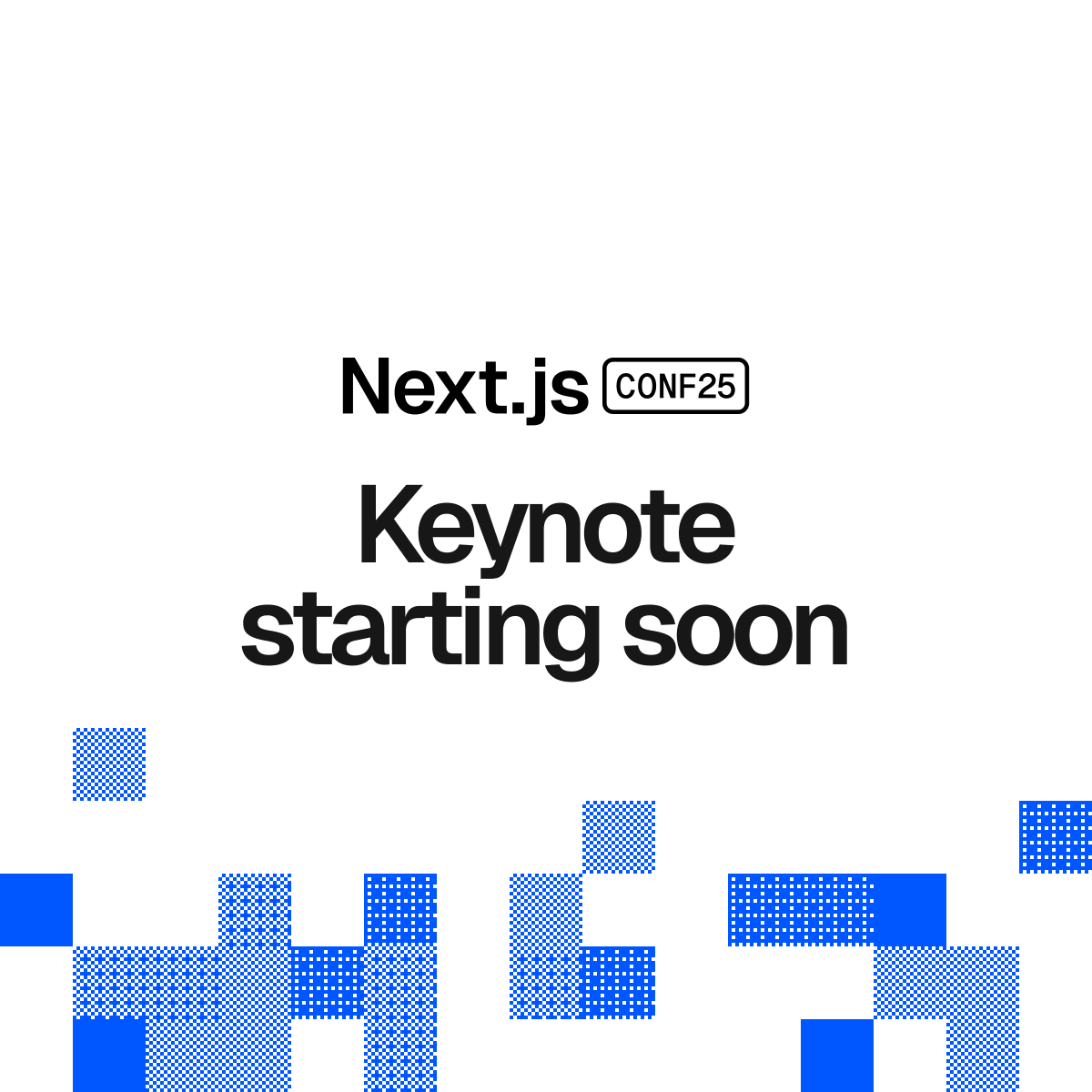 nextjs's tweet image. Next.js Conf starts in one hour. Join us live for the Keynote at 9:00am PT.  

Watch here: nextjs.org/conf