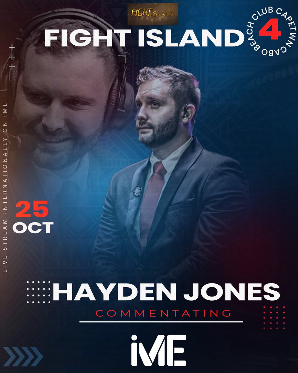 CAPE TOWN Here we Go!!

Catch all the action on <a href="/connect_ime/">iME</a> as my services have been acquired for October 25th 2025! @fight_islandct is the show be at! Get your tickets now or watch on stream

Artwork: <a href="/rodriguez/">Robert Rodriguez</a>.kabamba 

#boxing #saboxingtalk #fightisland #ime #stream #cape