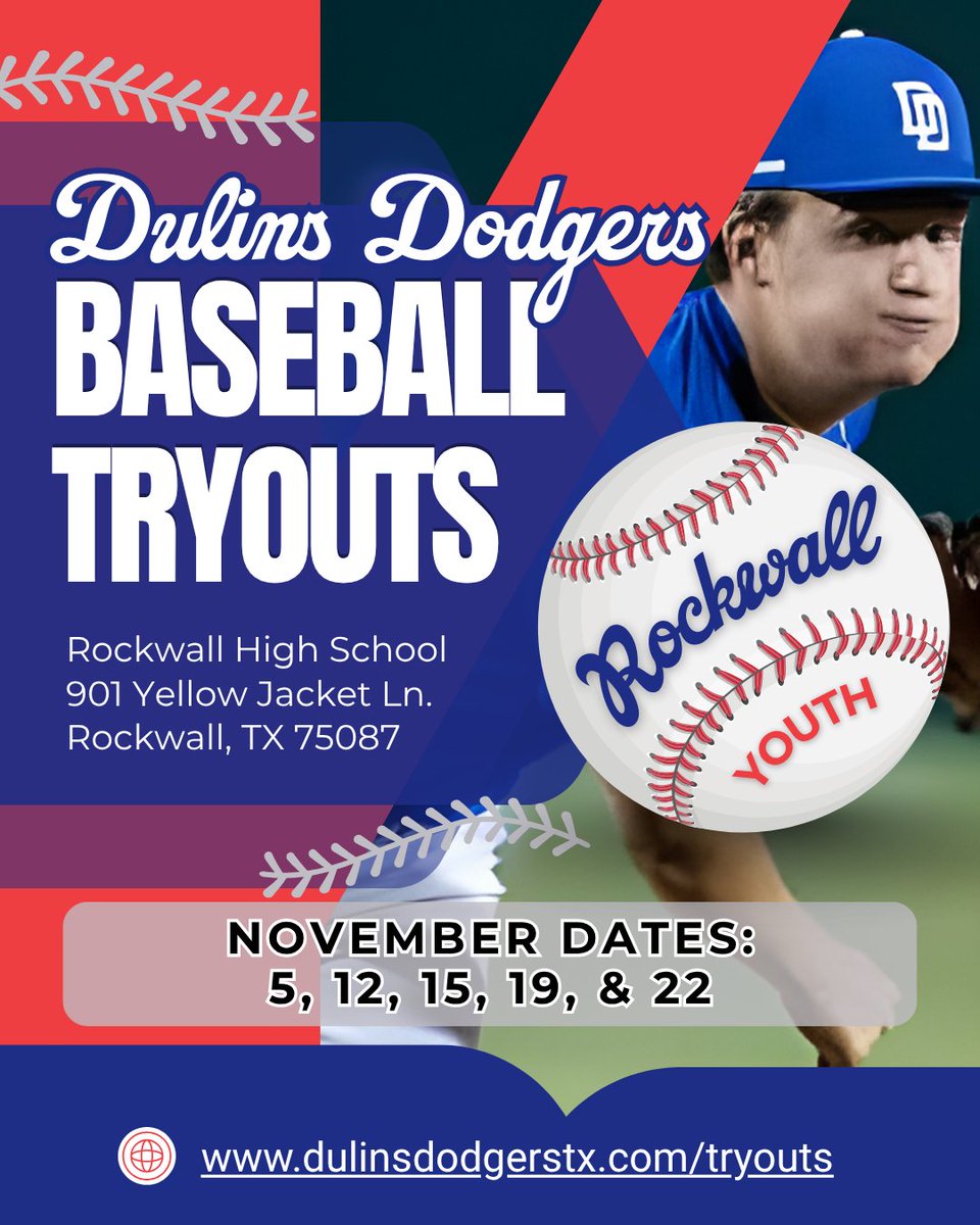 Youth and High School tryouts for the Spring and Summer are growing by the day.  We have tryouts in all locations, including Rockwall!  Click below to register today for any location!

conta.cc/4nh4zov