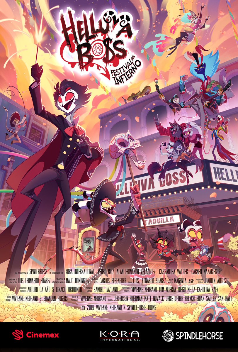 Póster Oficial de "HELLUVA BOSS: Festival del Infierno"* — una visión única y poderosa de la mano de su artista <a href="/LudoDoodle/">LUDO (MOVED TO BSKY)</a> 

Nos honra con este hermoso obsequio de* Día de Muertos*, lleno de vida, color y pasión infernal al estilo regional. 🌹✨💀🔥

#HelluvaBoss 
<a href="/VivziePop/">Vivienne Medrano 💖</a>
