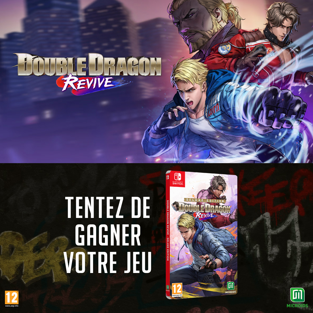 On fête le retour d'une licence culte demain ! 

Double Dragon revient dans un épisode nommé Revive 👊 Et pour l'occasion, on vous propose un exemplaire Nintendo Switch ⤵️

💪 Like⁣⁣⁣, RT &amp; Follow <a href="/Micromania_Fr/">Micromania-Zing</a>
🔴 Mentionner en réponse un ami avec #MicromaniaDoubleDragon