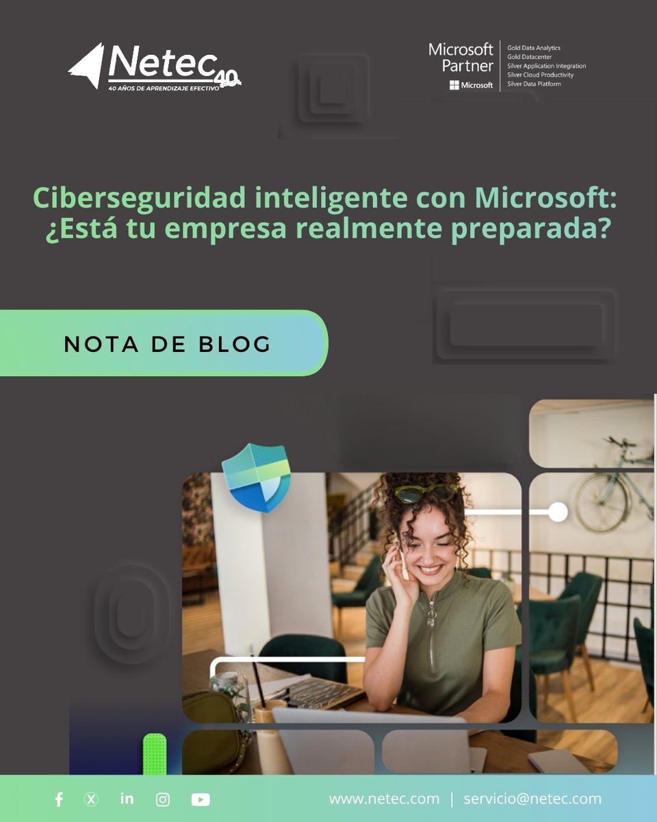 netec's tweet image. #Blog | La ciberseguridad es una decisión estratégica que protege la continuidad del negocio y la confianza del cliente.

Con formación en tecnologías Microsoft, #Netec fortalece la postura de seguridad.

👉 hubs.la/Q03PD7c60

#PartnersMakeMorePossible