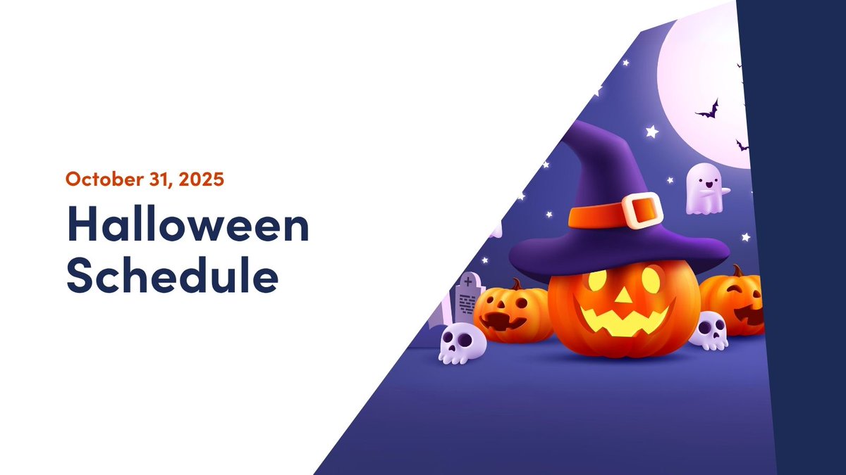 Find out what's running &amp; cancelled at Town of Ajax recreation facilities on Halloween (Friday, October 31):

✔️ Running - all daytime programs, group fitness programs &amp; youth drop-in basketball.
🚫 Cancelled after 4 p.m. - swimming lessons, preschool/children/youth programs,