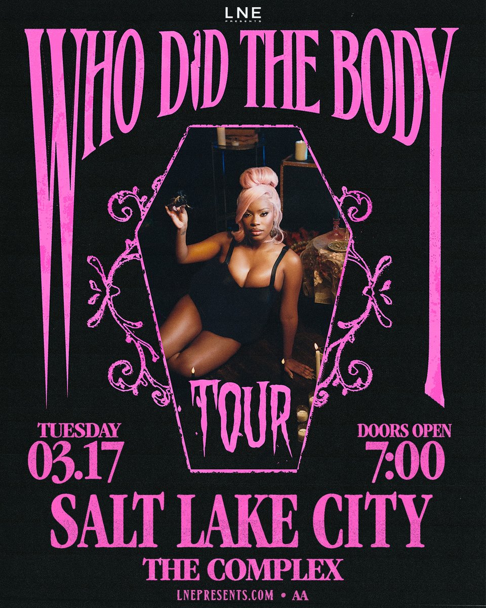 lnepresents's tweet image. NEW SHOW GIVEAWAY💋

@themonaleo is bringing the Who Did The Body? Tour to @ComplexSLC MAR 17TH📍St. Patty's Day! 

Enter to WIN (4)Tickets⬇️
arep.co/p/monaleo26

GOOD LUCK🏆 

Save the date🔒Tickets On Sale @ 10AM MT!

🎟️ LNEPresents.com 

#LNE #ComplexSLC #Monaleo