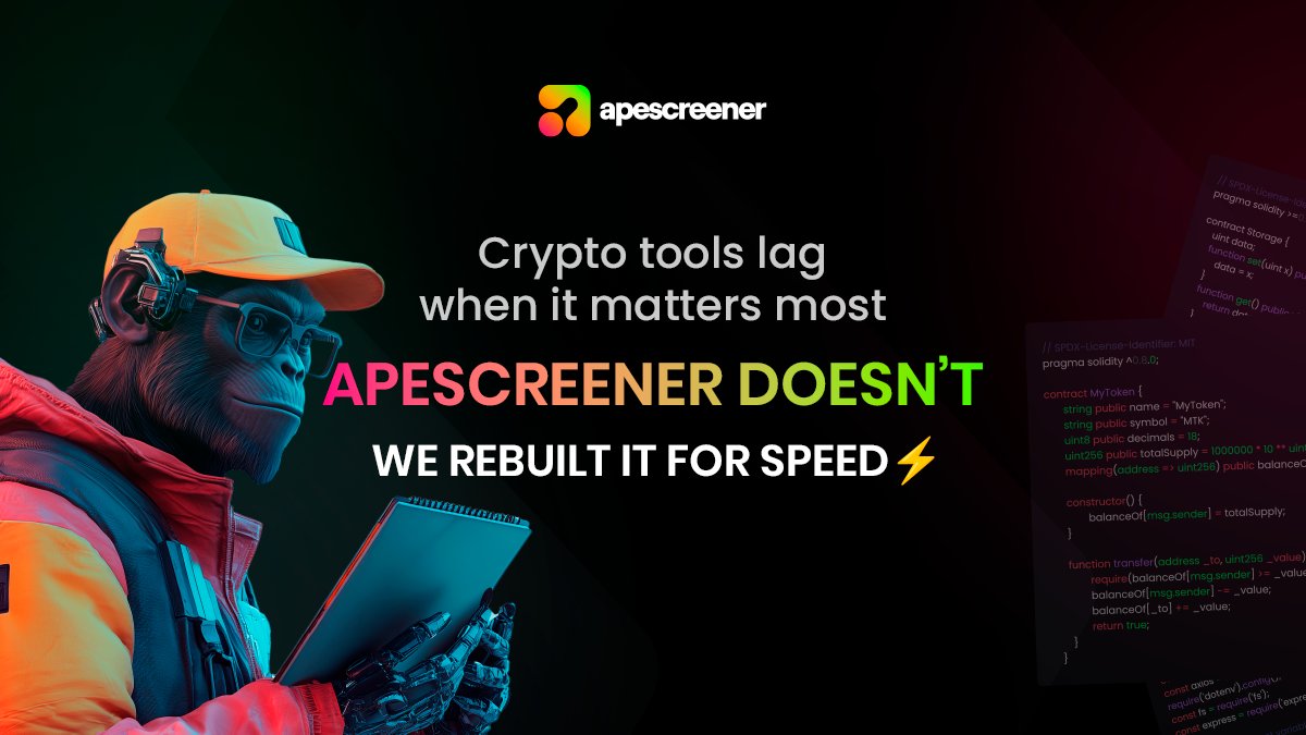 apescreener's tweet image. Why do most crypto tools feel slow during peak trading hours?

Because they&apos;re trying to fetch everything at once.
Charts lag.
Numbers conflict.
You refresh 8 times and still get different data.

We got tired of that.

So we rebuilt how @apescreener handles data from scratch 👇
