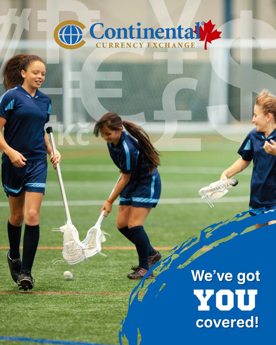 Travelling for lacrosse? Get exclusive group discounts for your team at Continental Currency Exchange. Visit your local branch and save more for the tournament. #LacrosseLife #TeamTravel #ContinentalCurrencyExchange #TravelSmart #BestRatesGuaranteed #MoreMoneyInYourPocket