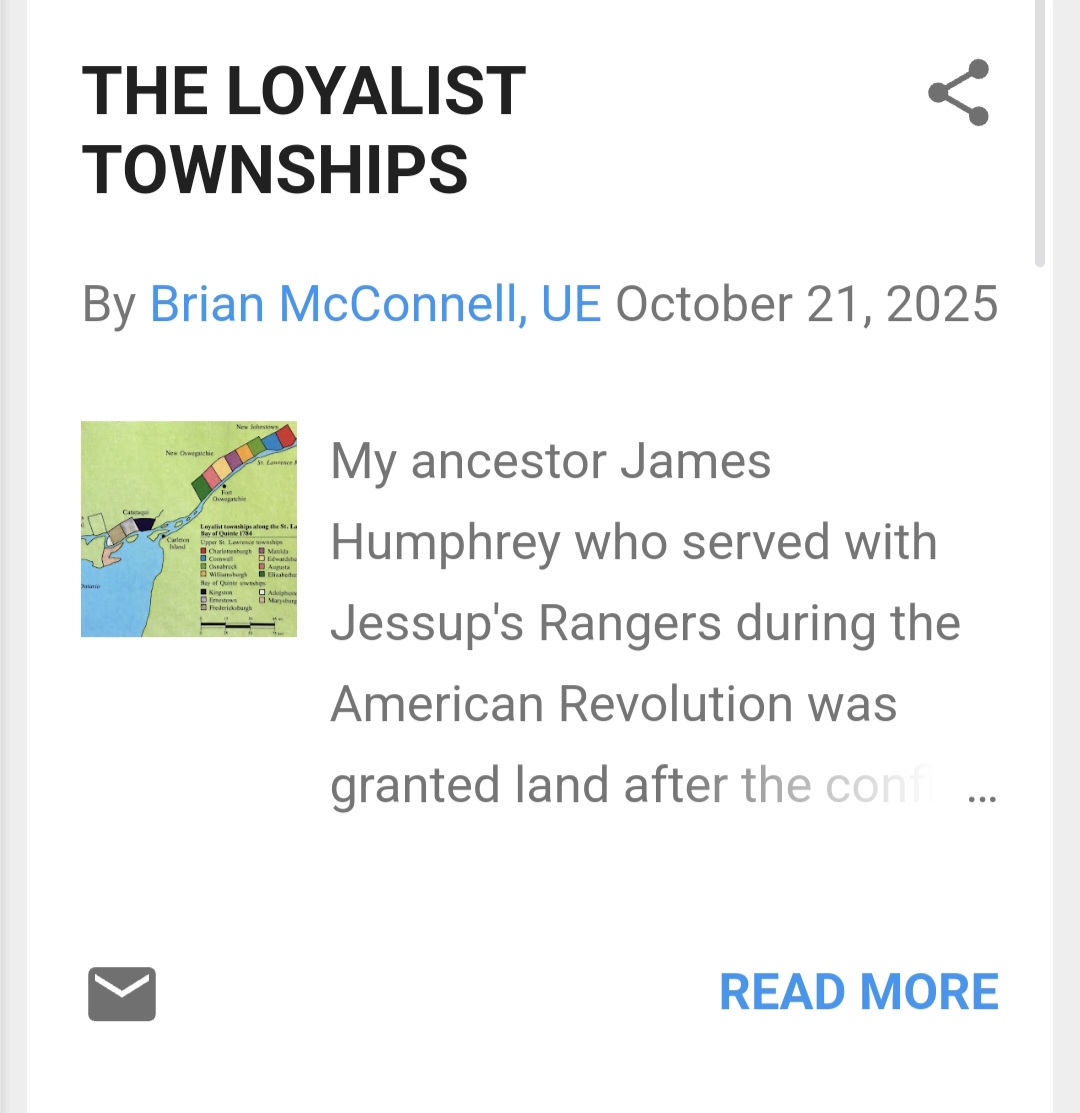 The first townships created in Ontario for settlement of United Empire Loyalists...

UE Loyalist History: THE LOYALIST TOWNSHIPS uelhistory.blogspot.com/2025/10/the-lo…