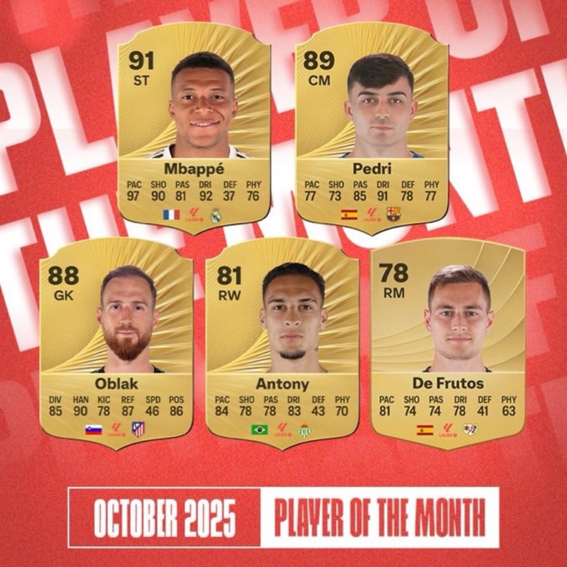 ❗️Kylian Mbappé is nominated for La Liga Player of the Month ⭐️