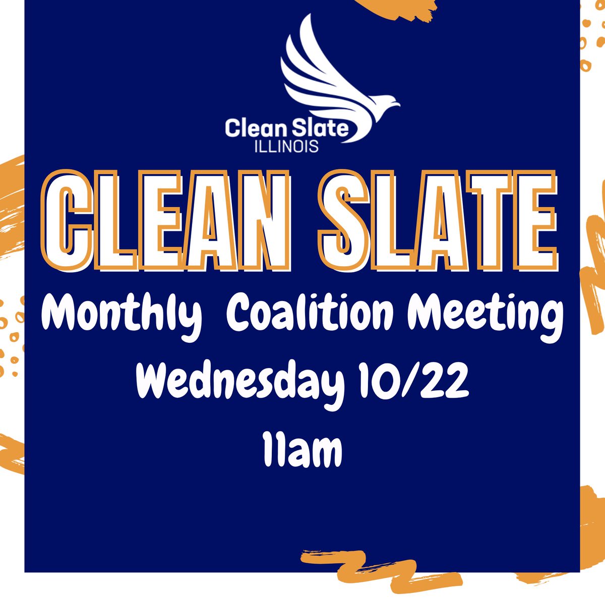 Care about Clean Slate Illinois? Join the last coalition meeting on Zoom before the end of Veto Session! Find out how you can plug in and be a part of passing this historic legislation.

Add to calendar: addevent.com/event/XN254914…