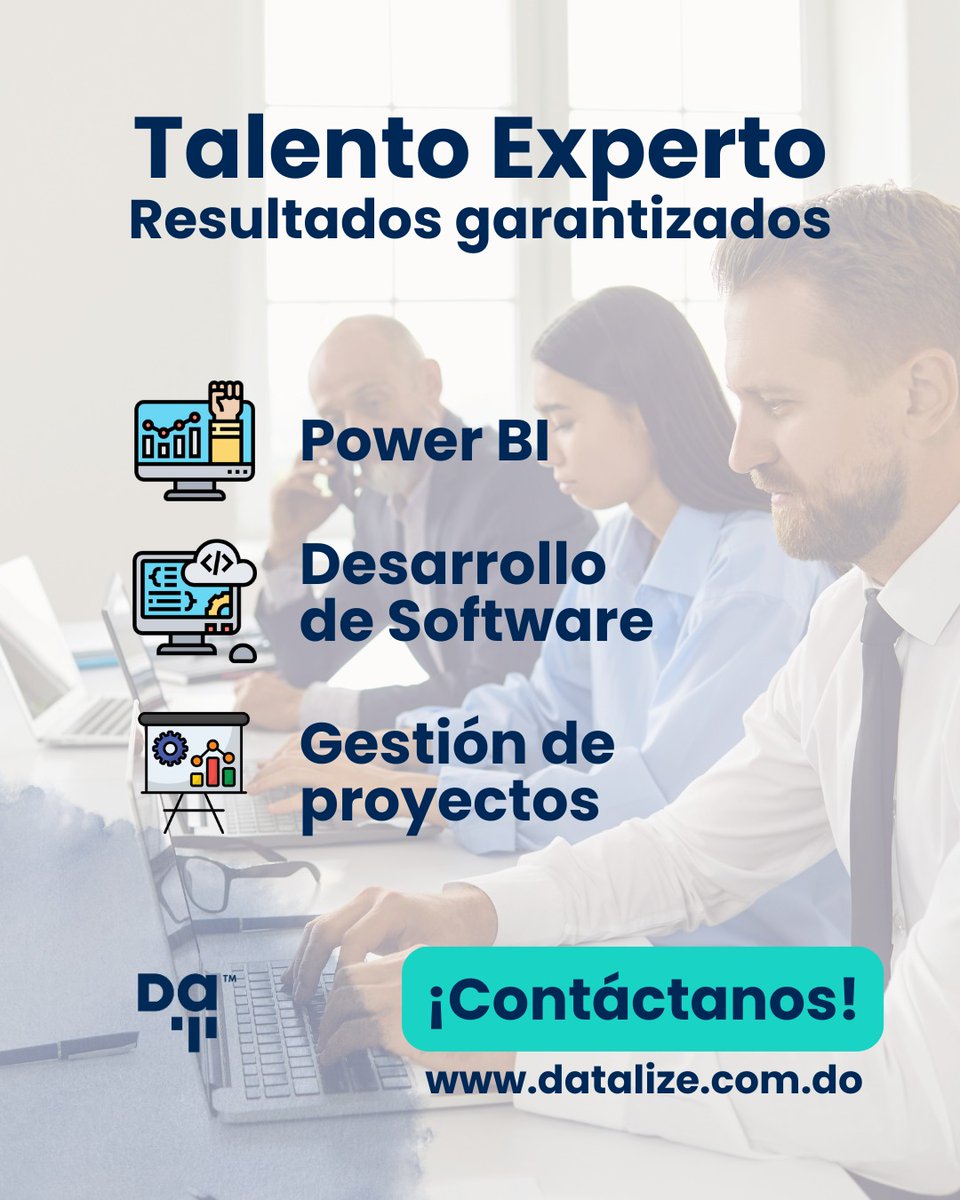 DatalizeDo's tweet photo. ¿Tu empresa necesita resultados medibles y equipos que dominen la tecnología?
En Datalize, ofrecemos talento experto en Power BI, Desarrollo de Software y Gestión de Proyectos,

🔹 Optimiza procesos
🔹 Mejora la toma de decisiones
🔹 Asegura resultados
👉Contáctanos https://t.co/CndIO5W58K