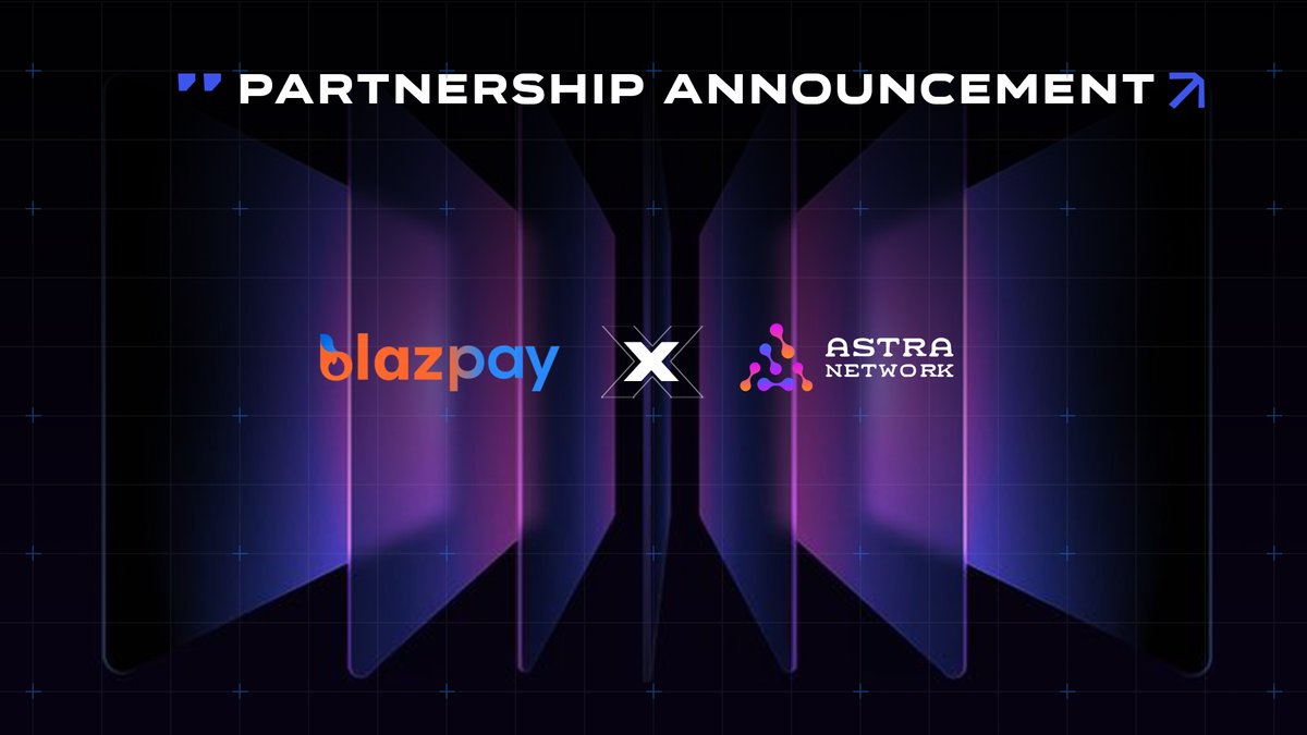 We’re excited to announce our partnership with <a href="/Astra_DePIN/">AstraNetwork</a>  — a leading Web3 wearable DePIN ecosystem. 🤝

Together, Blazpay x Astra Network are connecting wearable data to DeFi rails — enabling tokenized device assets, cross-chain rewards, and secure settlement for creators,