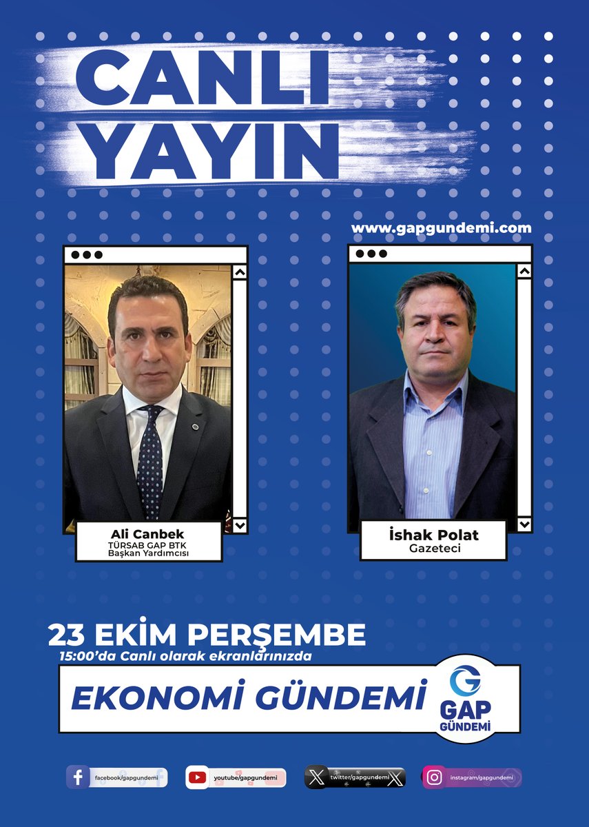 📢 Ekonomi Gündemi
🗓️23 Ekim Perşembe
🕗 15:00'da canlı yayında!