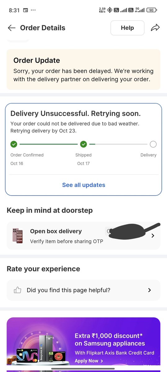 hello_PRP's tweet image. Trust me @flipkartsupport @Flipkart the weather is perfectly fine. I am just 1-2 km away from your hub in my city. Why all this drama I m nt getting. An executive is calling me everyday saying they are working to get my product delivered and nothing happened at the end of the day