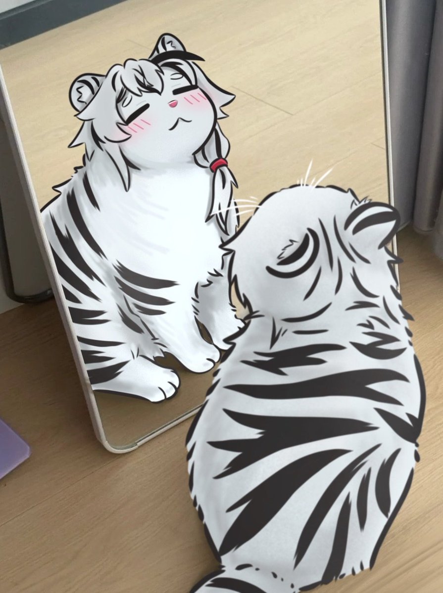 白煞：我好可愛(自戀)

繪圖我家寶包  <a href="/matsu_only/">まつり</a>  

#冬虎白煞 #白煞喵