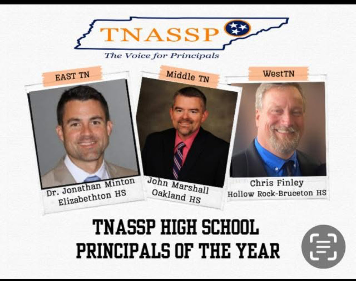 Congratulations to <a href="/OaklandRCS/">Oakland High School</a> Principal <a href="/marshallj_ohs/">John Marshall</a> for being named TNASSP Middle TN Principal of the Year