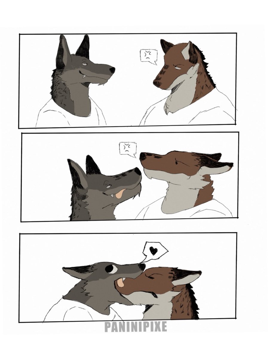 PaniniPixe's tweet image. Silly wolf boyfriend