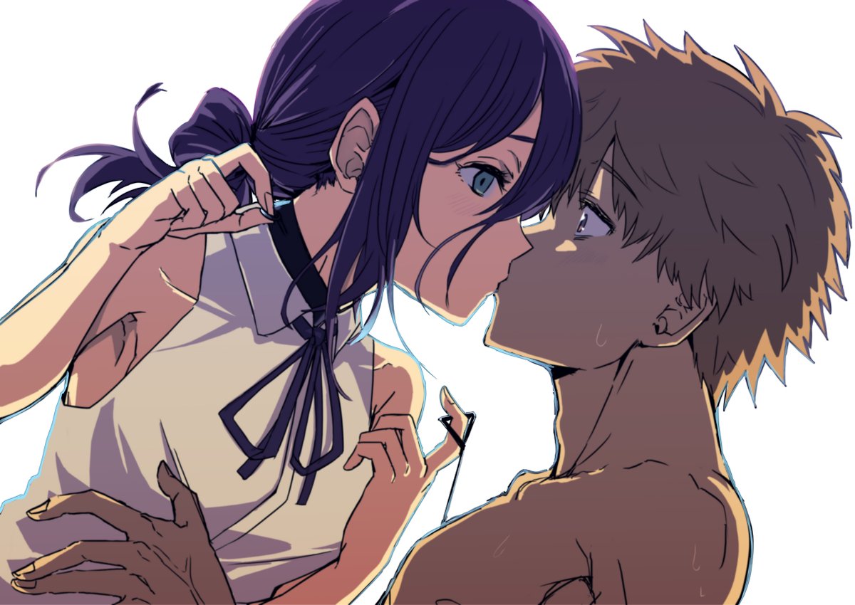 この間、チェーンソーマンの映画を見に行ってきました。とても面白かったので、記念に一枚描いてみました(*´▽｀*)★ シチュエーションは適当に妄想です💦
#チェーンソーマン