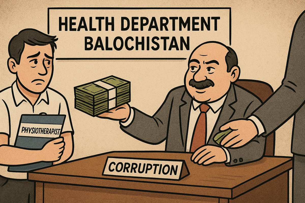 🚨 Corruption &amp; Nepotism in Health Dept Balochistan!
Deserving physiotherapists ignored while politically backed candidates get jobs.
Interviews were a drama — selections already decided!
We demand transparency &amp; justice.
#StopCorruption #JusticeForPhysiotherapists #Balochistan