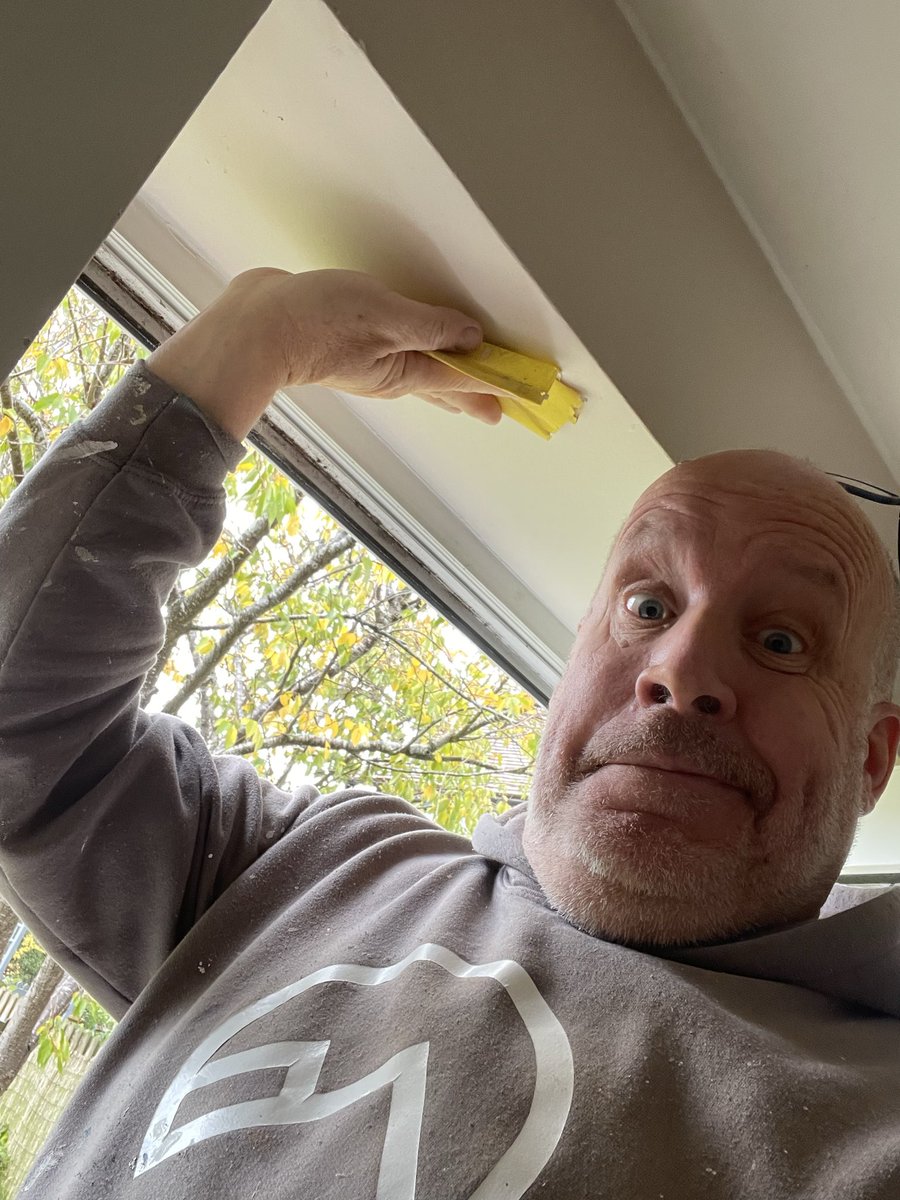 AlpinePainter's tweet image. When you are working in a cottage and you can touch the ceiling…. I spent the whole day pretending to be a giant.
#cottage 
#decorator 
#ceilingchallenge