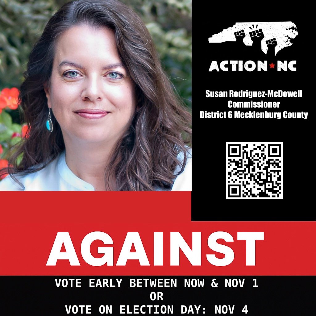 Action_NC's tweet image. We applaud District 6 County Commissioner Susan Rodriguez-McDowell for her principled stand and bold leadership on behalf of the entire community. Commissioner Rodriguez-McDowell knows this isn&apos;t the right medicine for what ails us.

#CommunitiesOverContracts #voteAGAINST