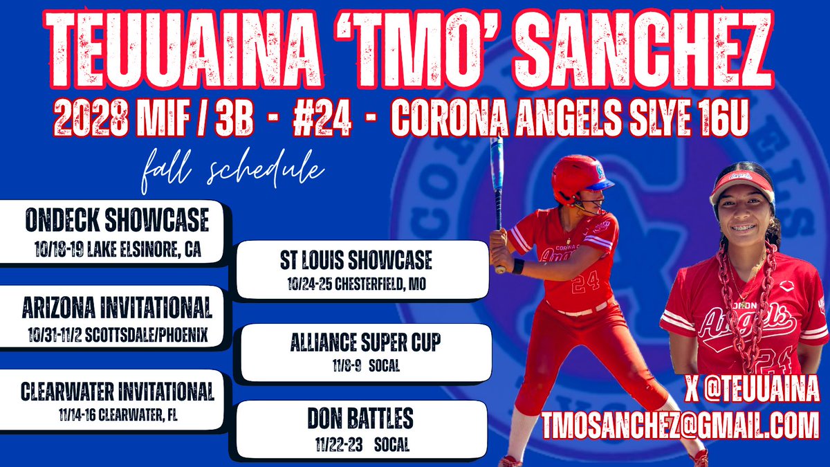teuuaina's tweet image. Fall schedule 

CA All Day!  

#coronaangels