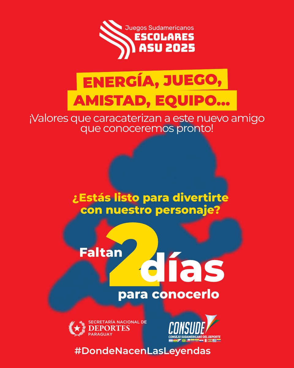💬 Es inquieto, curioso y le encanta trabajar en equipo…

🤔 ¿Quién será el nuevo amigo de los Juegos Sudamericanos Escolares ASU 2025?

#DondeNacenLasLeyendas