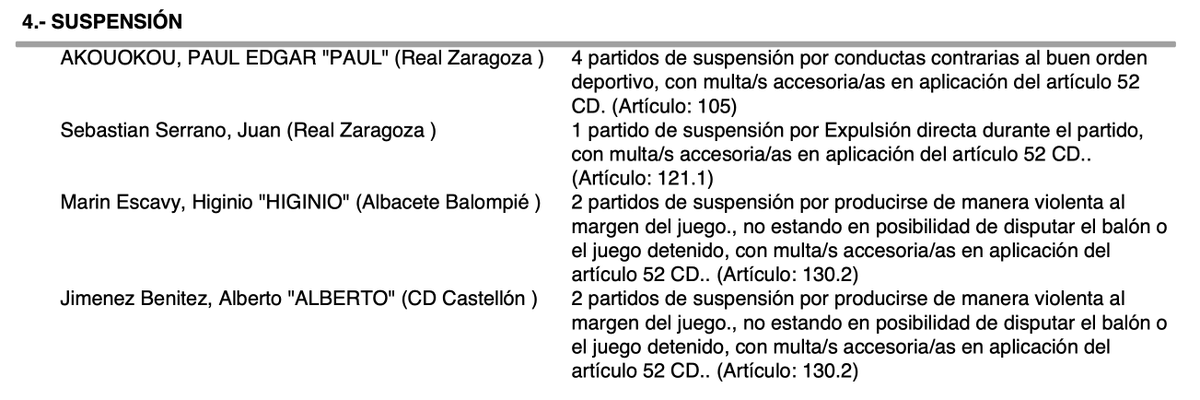 ❗️Ya se conoce el castigo a Paul AKOUOKOU por propinar un golpe a la pantalla del VAR y romperla: el Comité de Disciplina de la @RFEF le impone una sanción de 𝟰 𝗣𝗔𝗥𝗧𝗜𝗗𝗢𝗦 por "conductas contrarias al buen orden deportivo"

<a href="/radiomarcazgz/">Radio MARCA Zaragoza</a>