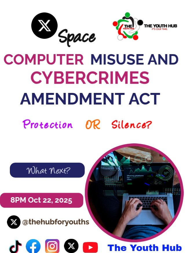 TheYouthHubKe's tweet photo. good evening, join us today evening from 8pm as we dissect the Computer Misuse and Cybercrimes Act (Amendment 2024) that was passed by president Ruto last week
what's your take?
the mics are open
#DigitalSafetyKe
#TubongeSense https://t.co/ILrz1MOQqF