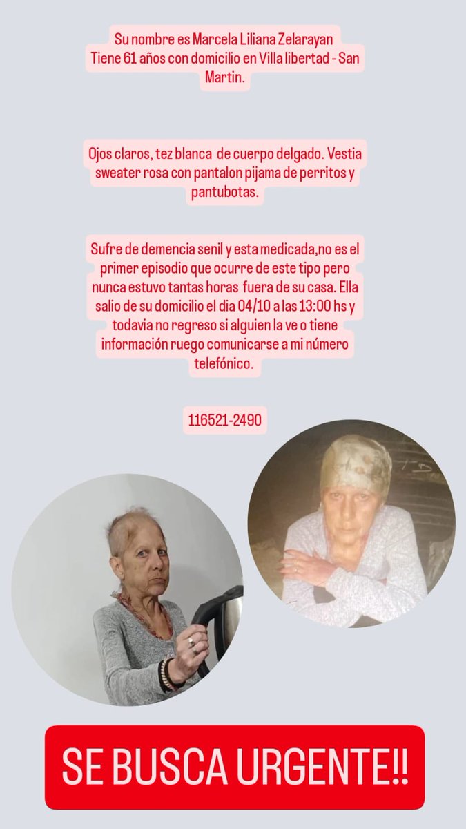 mauroszeta's tweet photo. 🚨 BUSCAN A MARCELA EN SAN MARTÍN https://t.co/vSmalfVS9S