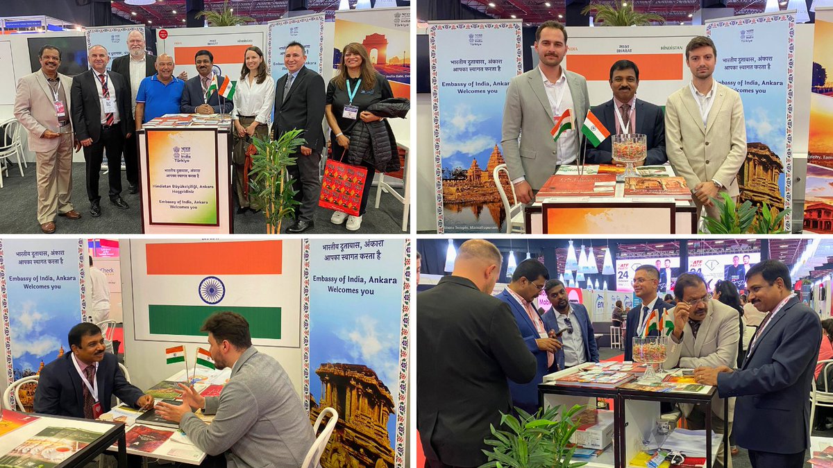 TIMELESS INDIA

Highlights of India’s participation in day 1 of The International Antalya Tourism Fair (ATF25 Türkiye) being organised by <a href="/atfturkiye/">International Antalya Tourism Fair</a>

-Ambassador <a href="/MukteshPardeshi/">Muktesh Pardeshi</a> participated in inaugural event. 
-India stall received visitors from various professions covering