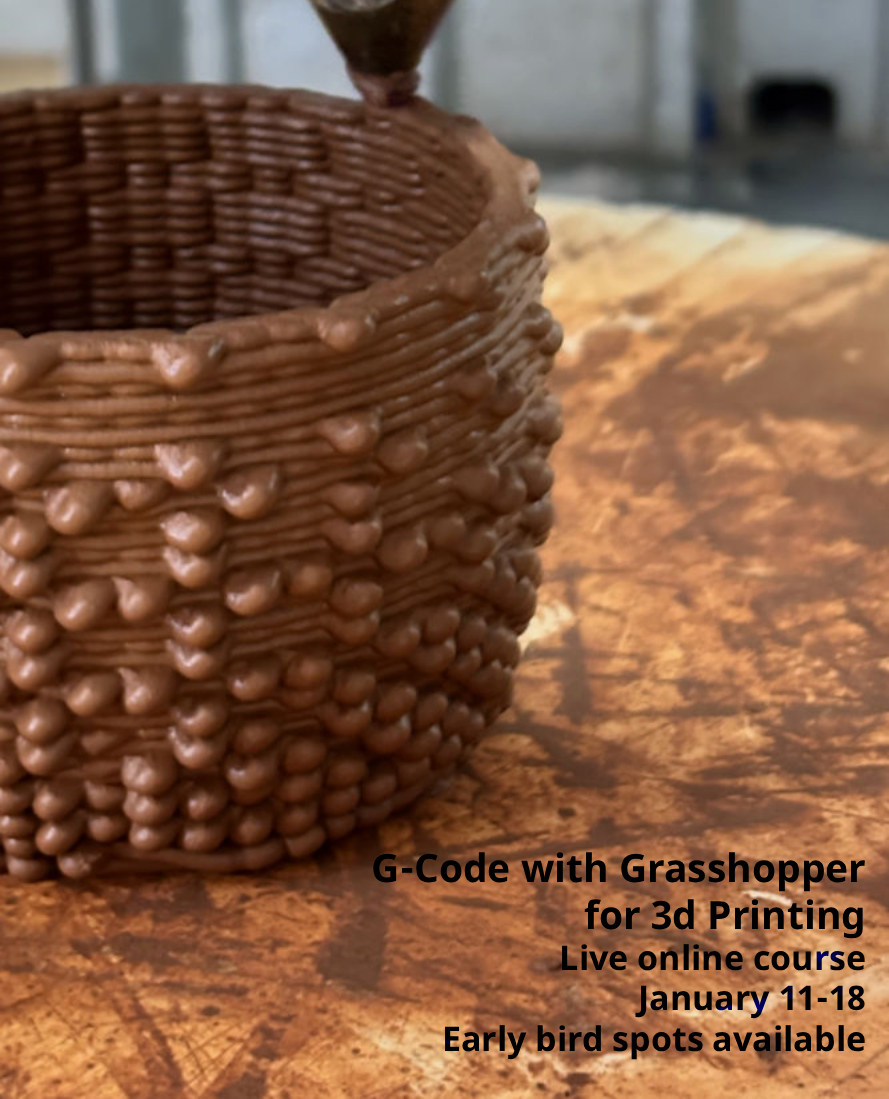 control_mad's tweet image. 🚀 New call for the Grasshopper 3D + G-Code + 3D Printing Workshop!
⚡️ Early bird spots available!
👉 controlmad.com/en/training/10…
#Grasshopper3D #Gcode #3DPrinting #DigitalFabrication #ParametricDesign