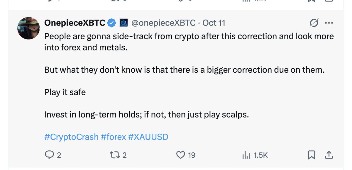 onepieceXBTC's tweet image. 📉XAUUSD
Shared setup beforehand in TG
As for the correction @Ashcryptoreal we saw on the gold, it was already anticipated, but people refused to believe that.