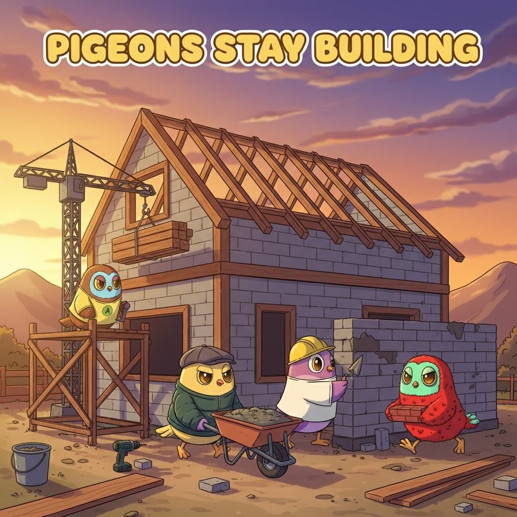 Engagement down, markets down, but the Pigeons remain building 🏗️🏠

#buildiestbuilder