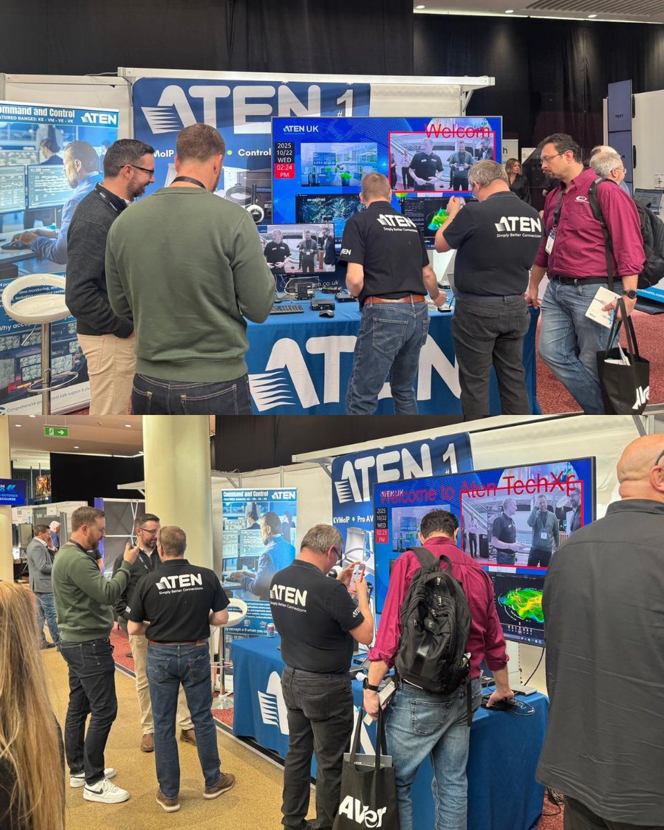 Day 1 @ #TechXpo25

Great to see all those who attended the stand today,
Looking forward to tomorrow!

Showcasing the latest in:
RTSP camera support
Secure control room solutions
LED &amp; LCD video wall processing

ATEN in attendance:
David Ross
Ashley Eighteen
Noel Mclean

Take a
