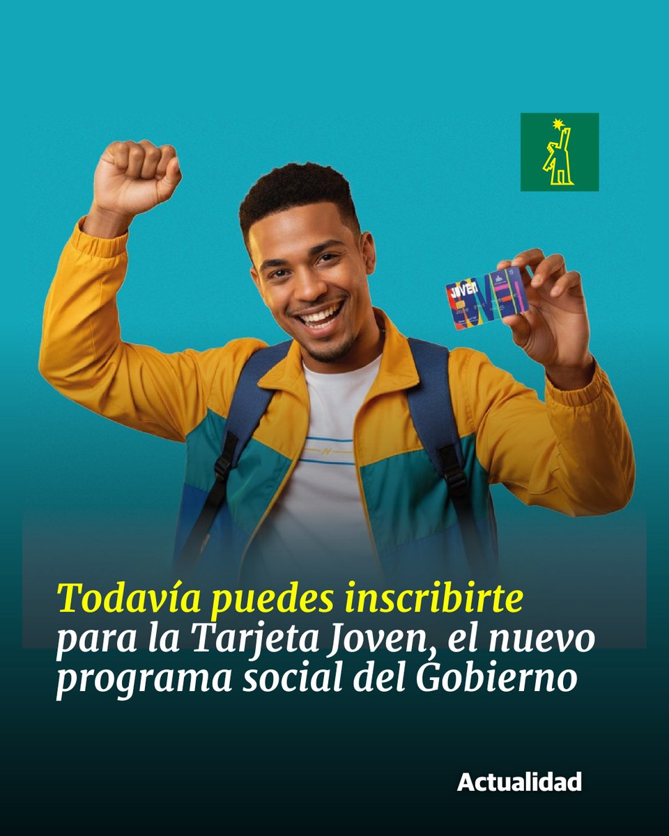 DiarioLibre's tweet photo. 📚 |#EducaciónDL| El programa beneficiará a 10 mil jóvenes con transferencias, subsidios y descuentos
🔗https://t.co/qHSaNVd191
#DiarioLibre #TarjetaJoven #ProgramaSocial #Jóvenes https://t.co/2j0GXkfLsT