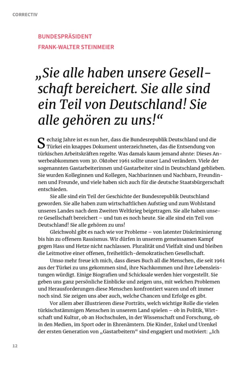 Lesen Sie, was unser Bundespräsident Frank-Walter Steinmeier zum #Stadtbild sagt, Herr Merz! Auszug aus dem Buchvorwort von „60 Jahre - Wie Deutschland zur Heimat wurden“
Lesenswert! <a href="/dta60_/">DTA60</a> 
<a href="/bundeskanzler/">Bundeskanzler Friedrich Merz</a> <a href="/_FriedrichMerz/">Friedrich Merz</a>
➡️🇹🇷bit.ly/dta60-
➡️🇩🇪bit.ly/dta60_