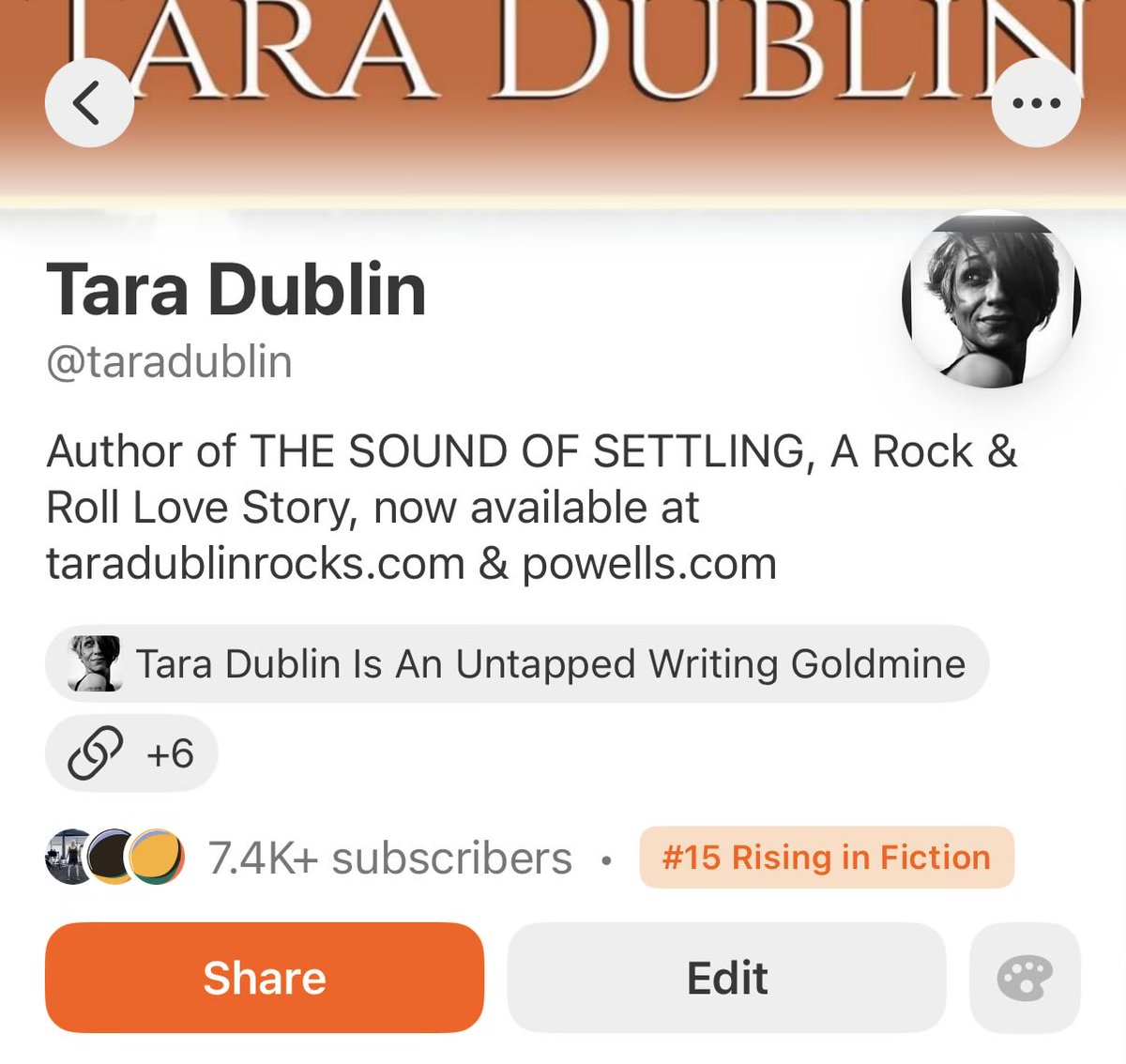 taradublinrocks's tweet image. Yesterday I was #50 in #Fiction on #Substack 
Today I’m #15 & rising! 
I don’t get the algorithms, but I’ll take it because I self-published a book that people love & I’ll never give up on landing a proper book deal
#TheSoundOfSettling #SignTara 
taradublinrocks.com
