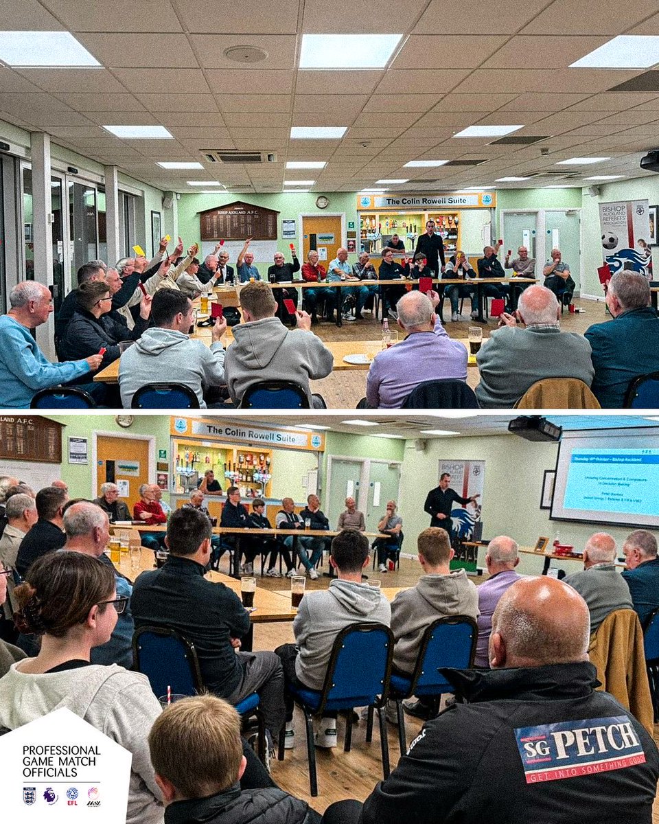 FA_PGMOL's tweet image. 120 years of referee development 👏

Premier League referee Peter Bankes recently joined Bishop Auckland Referees’ Association to celebrate a milestone, recognising more than a century of commitment to supporting and developing match officials 🙌