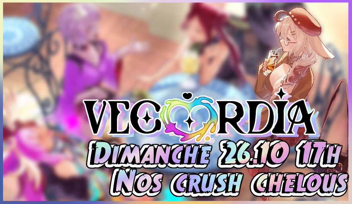 ✨☕️ Ayo !! Annonce !! Stream spécial Vec🧡rdia ! Pour halloween ont se retrouve avec les fille pour parlé de nos crush Chelou !! 

Exceptionelement valable seulement ce dimanche ! Drop le nouvel avatar de stream avatar sur la chaine !! Nouveau skin qui s'ajoute aux dogocake héhé