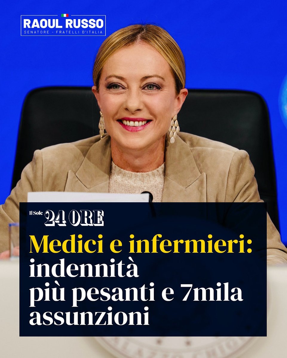 Il Governo Meloni rafforza la sanità pubblica.
+2,4 miliardi nel 2026
+5 miliardi già previsti nel 2025
7.000 nuove assunzioni

Altro che tagli e precarietà: investiamo su chi ogni giorno si prende cura degli italiani.