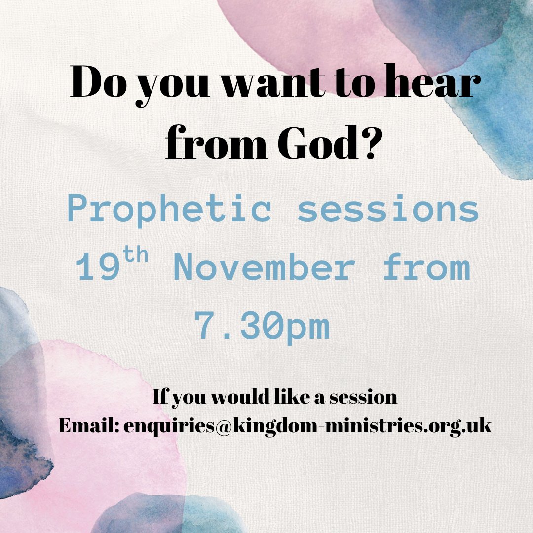 CSSMBradford's tweet image. Do you want to hear from God? 

We are offering prophetic sessions on 19th November from 7.30pm.

Either message us or email us on the email below