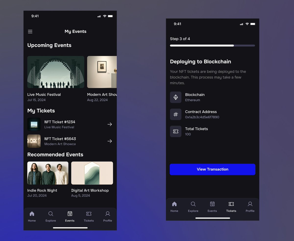 Budo10_'s tweet image. Designing the future of Web3 events! 🚀🎟️ As a UI/UX designer, I&apos;m building a mobile app for Web3 event and ticket management using #Figma. Seamless user experience meets blockchain innovation. Stay tuned for a sneak peek! 👀 #Web3 #EventTech #UIUX #FigmaDesign #TicketingApp&quot;