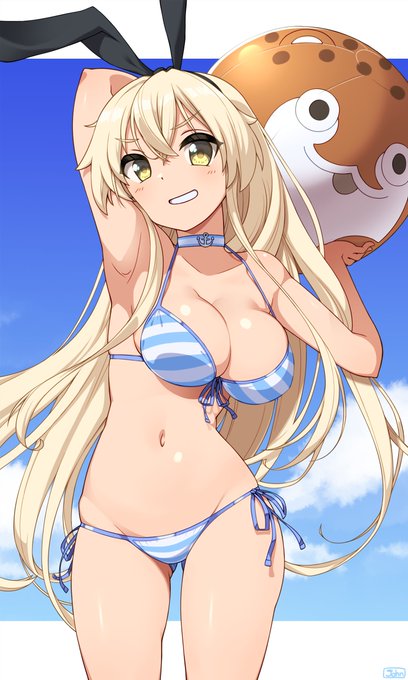 【再掲】縞ビキニ島風! 