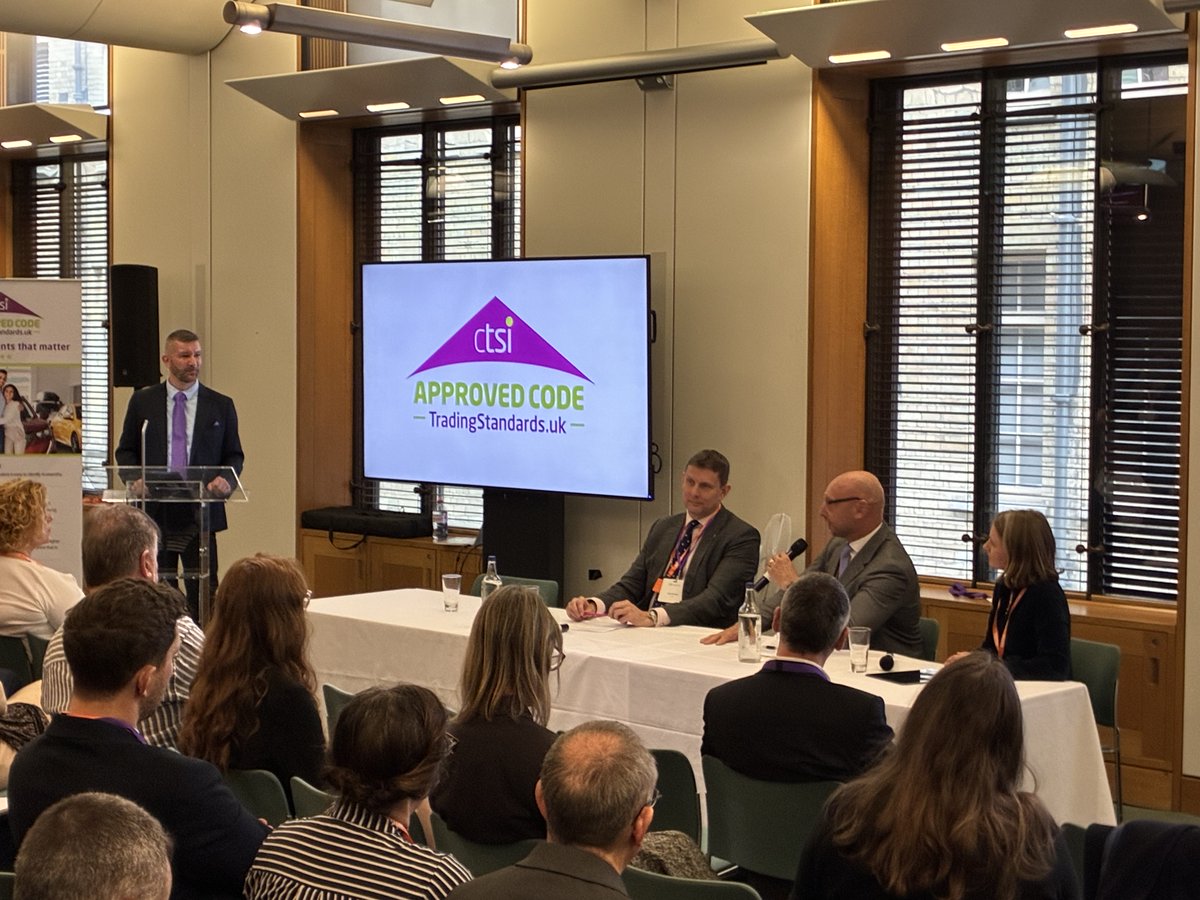 CTSI_UK's tweet image. The Q&amp;amp;A session is coming to a close at the Approved Code Scheme reception. Thank you to all those who joined us in celebrating the #ApprovedCodeScheme and to our fantastic guest speakers.

#TradingStandards #ConsumerProtection #MomentsThatMatter