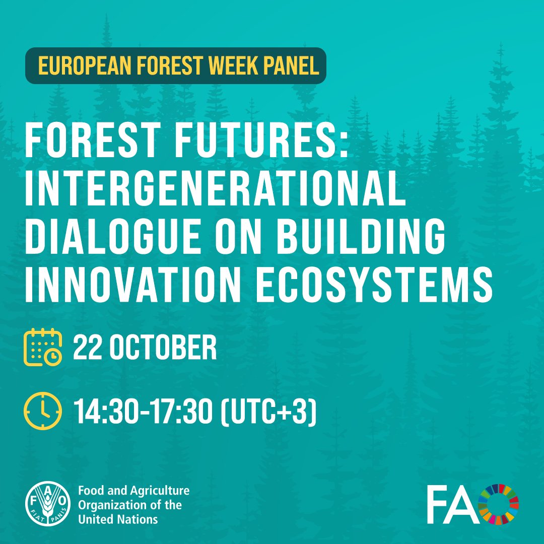 FAOForestry's tweet photo. Starting in 30 minutes! #IFIW panel Forest Futures: Intergenerational Dialogue on Building Innovation Ecosystems
📍22 October
🕒 14:30–17:30 UTC+3
🔗 https://t.co/oL5p3vSY4E
@FAOTurkiye @ifisocial #EFW2025 #FutureForesters https://t.co/S8VCFNn2Dn