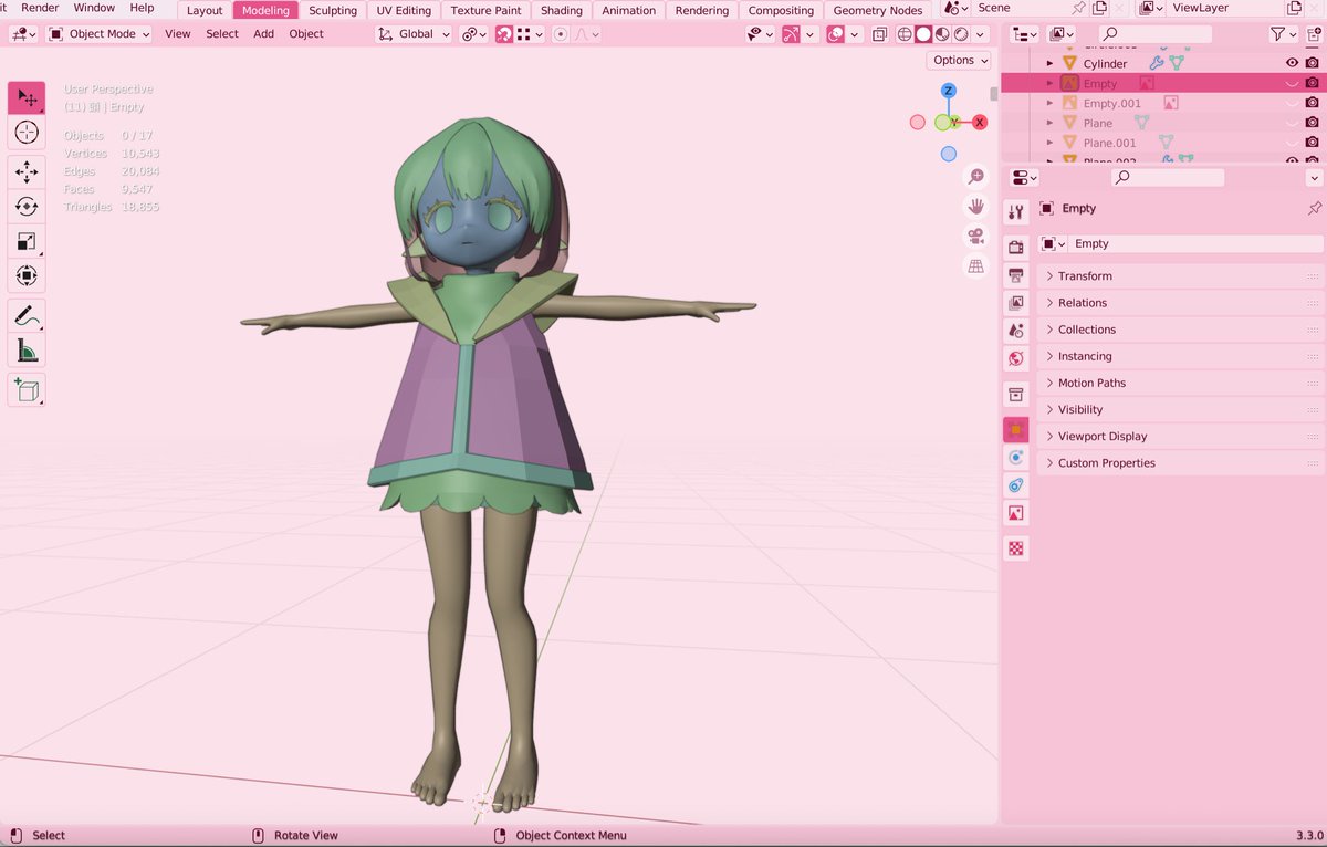 programmer817's tweet image. パーカー♪

#blender #blender3d #b3d #3dcg
#blender初心者 #女の子
