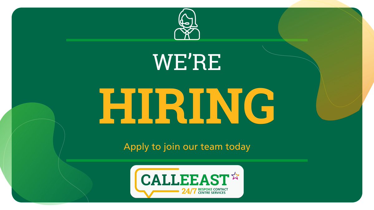 📣 We’re Hiring!

Exciting news — Bank Call Advisor positions at CallEEAST are now available!
📩 Apply now via the link below and take the next step in your career!
ow.ly/jikj50Xgaga

⏳ Hurry! Closing date is Friday 24th October
#HiringNow #ContactCentreJobs  #EEAST